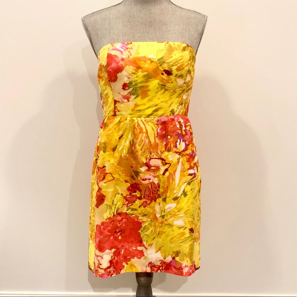 J. Crew Strapless floral dress- size 4